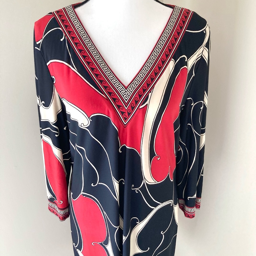 Chico’s V Neck Brody Border Dress Size M - Picture 8 of 11